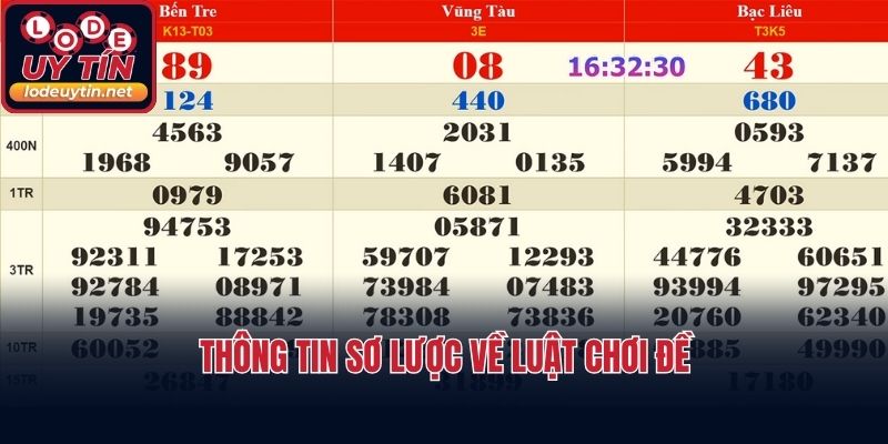 Thông tin sơ lược về luật chơi đề